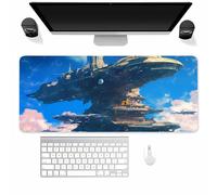 Suneve Gaming Mouse Pad,Large mouse Mat with Non-Slip Rubber Base and Stitched Edges,Improved Precision and Speed Extended Mousepad for gaming, Office, Home(1000x500x3mm Sky Battleship)