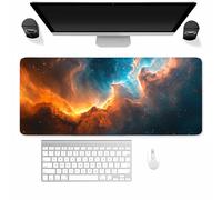 Suneve Gaming Mouse Pad,Large mouse Mat with Non-Slip Rubber Base and Stitched Edges,Improved Precision and Speed Extended Mousepad for gaming, Office, Home(1000x500x2mm Nebula Space)