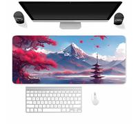 Suneve Gaming Mouse Pad,Large mouse Mat with Non-Slip Rubber Base and Stitched Edges,Improved Precision and Speed Extended Mousepad for gaming, Office, Home(800x400x2mm Lake Pavilion)