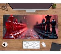 Suneve Large Gaming Mouse Mat Chinese Chess 900x400x3mm, XL Extended Mouse Pad with Stitched Edges, Non-Slip Desk Mat for Office, Home, PC, Laptop