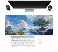 Suneve Large Gaming Mouse Mat Cliff Tree, mouse Pad 800x300mm, Computer Keyboard Mousepad Extended Desk Mat, Soft Smooth Surface and Anti-Slip Rubber Base for Office/gaming