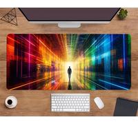 Suneve Large Gaming Mouse Mat Colored Neon Wire 1200x600x2mm, XL Extended Mouse Pad with Stitched Edges, Non-Slip Desk Mat for Office, Home, PC, Laptop