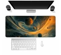 Suneve Large Gaming Mouse Mat Curved Universe, mouse Pad 800x300mm, Computer Keyboard Mousepad Extended Desk Mat, Soft Smooth Surface and Anti-Slip Rubber Base for Office/gaming