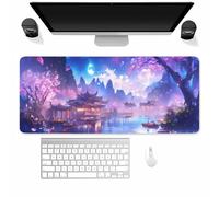 Suneve Large Gaming Mouse Mat Fairyland Town, mouse Pad 800x300mm, Computer Keyboard Mousepad Extended Desk Mat, Soft Smooth Surface and Anti-Slip Rubber Base for Office/gaming