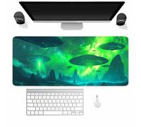 Suneve Large Gaming Mouse Mat Green Universe, mouse Pad 1000x500mm, Computer Keyboard Mousepad Extended Desk Mat, Soft Smooth Surface and Anti-Slip Rubber Base for Office/gaming
