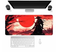 Suneve Large Gaming Mouse Mat Japanese Samurai, mouse Pad 800x400mm, Computer Keyboard Mousepad Extended Desk Mat, Soft Smooth Surface and Anti-Slip Rubber Base for Office/gaming