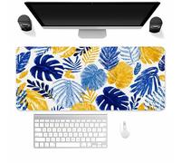 Suneve Large Gaming Mouse Mat Leaf Print, mouse Pad 1200x600mm, Computer Keyboard Mousepad Extended Desk Mat, Soft Smooth Surface and Anti-Slip Rubber Base for Office/gaming