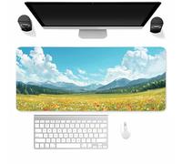 Suneve Large Gaming Mouse Mat Prairie Flower, mouse Pad 900x400mm, Computer Keyboard Mousepad Extended Desk Mat, Soft Smooth Surface and Anti-Slip Rubber Base for Office/gaming