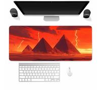 Suneve Large Gaming Mouse Mat Pyramid Red, mouse Pad 900x400mm, Computer Keyboard Mousepad Extended Desk Mat, Soft Smooth Surface and Anti-Slip Rubber Base for Office/gaming