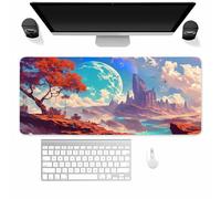 Suneve Large Gaming Mouse Mat Rock Landforms, mouse Pad 800x300mm, Computer Keyboard Mousepad Extended Desk Mat, Soft Smooth Surface and Anti-Slip Rubber Base for Office/gaming
