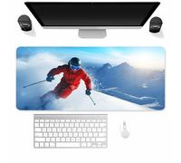 Suneve Large Gaming Mouse Mat Ski Athlete, mouse Pad 1200x600mm, Computer Keyboard Mousepad Extended Desk Mat, Soft Smooth Surface and Anti-Slip Rubber Base for Office/gaming