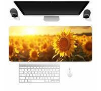 Suneve Large Gaming Mouse Mat Sunflower Field, mouse Pad 800x300mm, Computer Keyboard Mousepad Extended Desk Mat, Soft Smooth Surface and Anti-Slip Rubber Base for Office/gaming