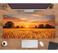 Suneve Large Gaming Mouse Mat Wheat Field 600x300x2mm, XL Extended Mouse Pad with Stitched Edges, Non-Slip Desk Mat for Office, Home, PC, Laptop