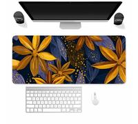 Suneve Large Gaming Mouse Mat Yellow Petals, mouse Pad 800x400mm, Computer Keyboard Mousepad Extended Desk Mat, Soft Smooth Surface and Anti-Slip Rubber Base for Office/gaming
