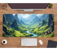 Suneve Mouse Pad Gaming Green Canyon River, 800x300mm Extended XXL Mouse Mat, Improved Precision and Speed XL Mousepad, Non-Slip Rubber Base Desk Pad Large for Office & Home