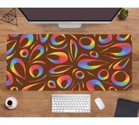 Suneve Mouse Pad Gaming Rainbow Graphics, 800x400mm Extended XXL Mouse Mat, Improved Precision and Speed XL Mousepad, Non-Slip Rubber Base Desk Pad Large for Office & Home
