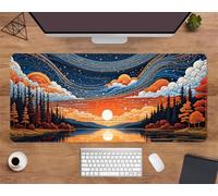 Suneve Mouse Pad Gaming Starry Night Abstract, 700x400mm Extended XXL Mouse Mat, Improved Precision and Speed XL Mousepad, Non-Slip Rubber Base Desk Pad Large for Office & Home