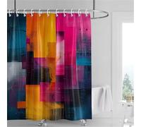 Suneve Shower Curtain Colorful Striped, Waterproof shower curtains Mould Proof Resistant, Washable Bathroom Curtains Includes 16 Pcs curtain Hooks(240x200cm,Graffiti)