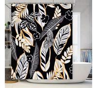 Suneve Shower Curtain Fashion Style, Waterproof shower curtains Mould Proof Resistant, Washable Bathroom Curtains Includes 12 Pcs curtain Hooks(240x180cm,Leaf)
