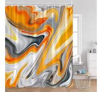 Suneve Yellow Water Ripples Shower Curtain 150x180cm, Mould Proof Resistant Waterproof shower curtain, 100% Polyester Fabric Bathroom Curtains with 10 Hooks for Wet Room, bathroom, Bath Tub