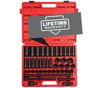 Sunex 2569, 1/2" Drive Master Impact Socket Set, 43Piece, Metric, 9mm - 30mm, Standard/Deep, Cr-Mo Alloy Steel, Radius Corner Design, Heavy Duty Storage Case, Universal Joint & Impact Extensions