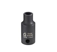 Sunex 308MZRD 3/8-Inch Drive 8mm 12-Point Semi-Deep Impact Socket
