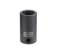 Sunex 315MZRD 3/8-Inch Drive 15mm 12-Point Semi-Deep Impact Socket