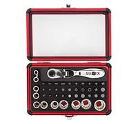 Sunex 9732 44Pc 1/4" Dr Mini Dual Flex Head Ratchet W Socket & Bit Set