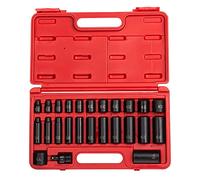 SUNEX Tools 3325 3/8-Inch Drive SAE Master Impact Socket Set., Standard/Deep, 6-Point, Cr-Mo, 5/16-Inch - 1-Inch, 25-Piece