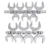 Sunex Tools 9721A 1/2-Inch Drive Jumbo SAE Crowfoot Wrench Set, 1-1/16-Inch - 1-3/8-Inch, Fully Polished, 14-Piece (Includes Storage Rail)