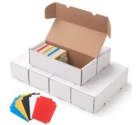 SUNEZLGO 6 Pack Trading Card Storage Box,Cardboard Sports Game Card Storage Collector Boxes with 10 PCS Dividers,Card Organizer for Baseball Football Basketball Cards,Hold 3,600 Standard Trading Cards