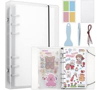 SUNEZLGO Reusable Sticker Book 100 Sheets, A6 Size, Clear Color, Sticker Collecting Album