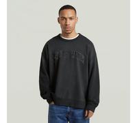 Sunfaded Applique Loose Sweater - Black - Men XXL