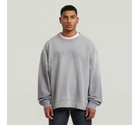 Sunfaded Applique Loose Sweater - Grey - Men L