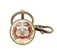 Sunfauo Key pendant keychain for girl Round keychain Car pendant Purse Bag Keyring Metal Keyring Unisex novelty keychain Personalised Keyring cancer