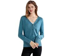 Sunfaynis Women's Long Sleeve Thin Lightweight Cardigan Sweaters for Women Dressy Summer Spring Fall Cardigan, Blue, XXL