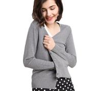 Sunfaynis Women's Long Sleeve Thin Lightweight Cardigan Sweaters for Women Dressy Summer Spring Fall Cardigan, Light Grey Heather, L