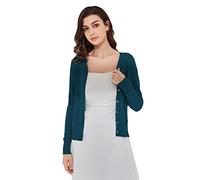 Sunfaynis Women's Long Sleeve Thin Lightweight Cardigan Sweaters for Women Dressy Summer Spring Fall Cardigan, Teal, M