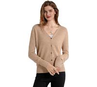 Sunfaynis Women's Long Sleeve Thin Lightweight Cardigan Sweaters for Women Dressy Summer Spring Fall Cardigan, Caramel, Small