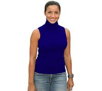 Sunfaynis Women's Soft Cotton Mock Turtleneck Shirt Baselayer Tops Underwear Shirt, B- Blue, Large
