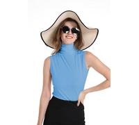 Sunfaynis Women's Soft Cotton Mock Turtleneck Shirt Baselayer Tops Underwear Shirt, B- Light Blue, L
