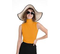 Sunfaynis Women's Soft Cotton Mock Turtleneck Shirt Baselayer Tops Underwear Shirt, B- Mustard, M