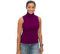 Sunfaynis Women's Soft Cotton Mock Turtleneck Shirt Baselayer Tops Underwear Shirt, Burgundy, L