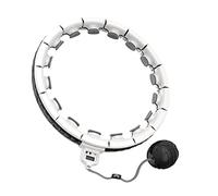 SUNFECILI 16 Sections Smart Waist Exercise Circle Detachable and Adjustable, Magnetic Massage, Intelligent Timing, Portable Waist Training Circle for Adult Weight Loss White for Waist Slimming