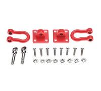 SUNFECILI 4PCS Lock Catch, Heavy Duty D Rings Shackel, Rugged Off Road Shackles, Solid and Durable Tow Shackle, Light weight, Portable to Carry for RC Climbing Crawler Car Assemble Replace Parts(Red)