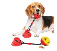 SUNFECILI Dog Treat Ball Dog Chew Toys Robust TPR Pet Squeaky Toy, Interactive Dog Toy with Powerful Suction Cups, Treat Dispensing Feature, Suitable for All Dog Breeds