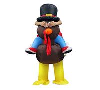 SUNFECILI Inflatable Costume Adult, Halloween Costumes, Inflatable Turkey Costume, Waterproof Blow Up Costumes, Thanksgiving Costume, Easy To Walk, Sit, Run Toy for Men Adults (1.5-1.9