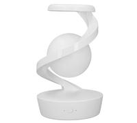 SUNFECILI Modern Spiral Bedside Lamp, Table Lamp for Bedroom, Innovative 3D Visual Levitation Ball LED Table Lamp for Bedroom Living Room Office (White)