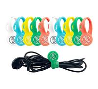 SUNFICON 10 Pack Cable Clips Organizers Earbuds Cord Organizers Magnetic Cable Clips Bookmark Whiteboard Noticeboard Fridge Magnets Keychain Headphone Cord Manager Keeper Ties Straps, Assorted Color