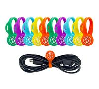 SUNFICON 10 Pack Cable Clips Organizers Earbuds Cords Organizers Magnetic Twist Ties Bookmark Whiteboard Noticeboard Fridge Magnets Cable Manager Keeper for Kitchen Office School Assorted Colors